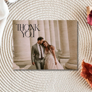 Carte Postale Remerciement de mariage moderne avec photo