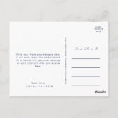 Carte Postale Remerciement de mariage moderne minimal bleu marin (Dos)