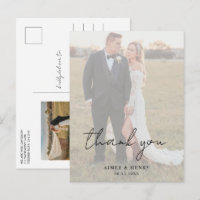Remerciement de mariage moderne photo écriture rus