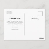 Carte Postale Remerciement de mariage photo Arch Moderne Script (Dos)