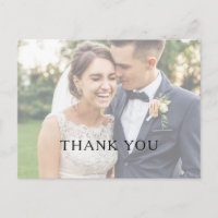 Remerciement de mariage photo décolorée minimalist