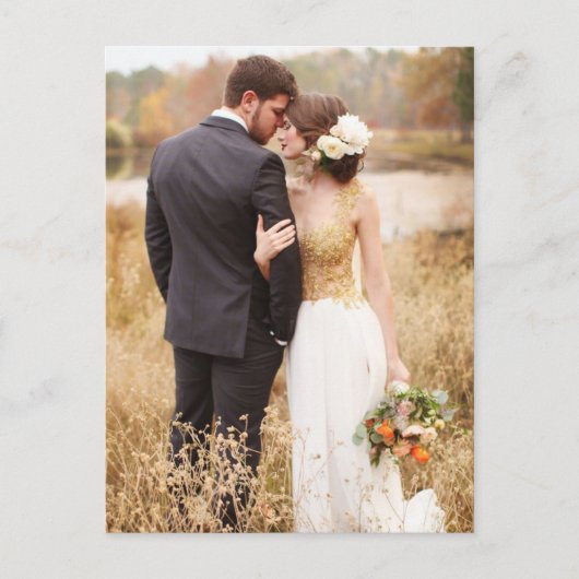 Carte Postale Remerciement de mariage photo moderne (Devant)