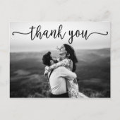 Carte Postale Remerciement de mariage photo Script Black Swash (Devant)