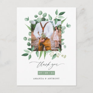 Carte Postale Remerciement de mariage pour forêt de Woodland Euc
