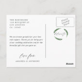 Carte Postale Remerciement de mariage pour la verdure de la forê (Dos)