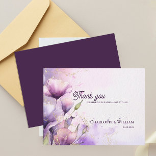 Carte Postale Remerciement de mariage romantique lavande floral