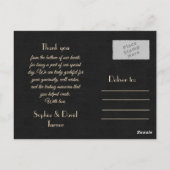 Carte Postale Remerciement de mariage Royal Gold Black Gatsby le (Dos)