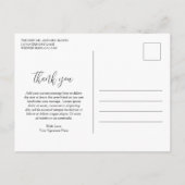 Carte Postale Remerciement de mariage rustique floral Daisy blan (Dos)