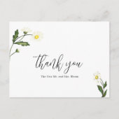 Carte Postale Remerciement de mariage rustique floral Daisy blan (Devant)