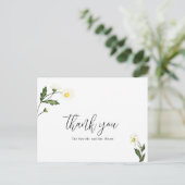 Carte Postale Remerciement de mariage rustique floral Daisy blan (Debout devant)