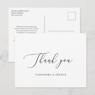 Carte Postale Remerciement de mariage simple classique élégant