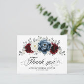 Carte Postale Remerciement de mariage Slate Blue Bourgogne Blanc (Debout devant)