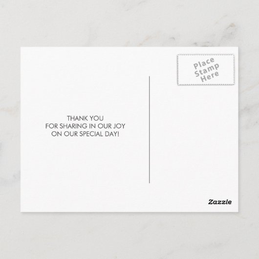 Carte Postale Remerciement de mariage sur une vieille feuille de (Dos)