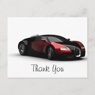 Carte Postale Remerciement de mariage voiture de sport chic