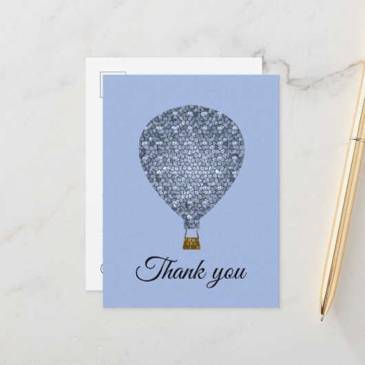 Carte Postale Remerciement de montgolfière pour l'appréciation d (Devant/Arrière en situation)