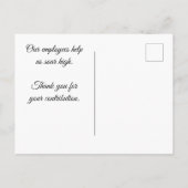 Carte Postale Remerciement de montgolfière pour l'appréciation d (Dos)