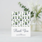 Carte Postale Remerciement de motif de cactus de désert de vert  (Debout devant)