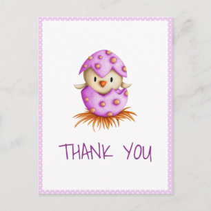 Carte Postale Remerciement de Naissance Oiseau Bébé Fantaisie Ro