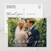 Carte Postale Remerciement de photo de couple de calligraphie mo (Devant / Derrière)