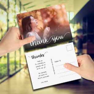 Carte Postale Remerciement de photo de fin d'études en écriture