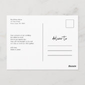 Carte Postale Remerciement de photo de mariage de calligraphie m (Dos)