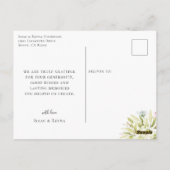 Carte Postale Remerciement de photo de mariage de script de sign (Dos)