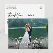 Carte Postale Remerciement de photo de mariage en écriture manus (Devant / Derrière)