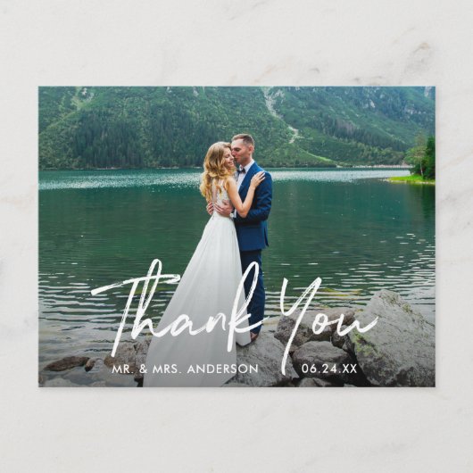 Carte Postale Remerciement de photo de mariage en écriture manus (Devant)