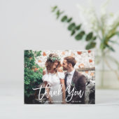 Carte Postale Remerciement de photo de mariage en écriture Moder (Debout devant)