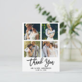 Carte Postale Remerciement de photo de mariage moderne écriture  (Debout devant)