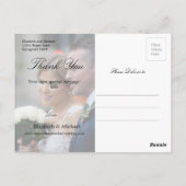 Carte Postale Remerciement de photo de mariage Palmier Élégant M (Dos)