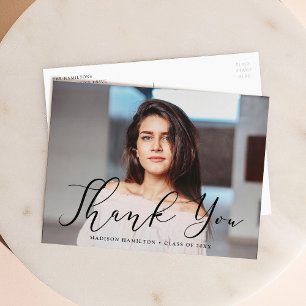 Carte Postale Remerciement de photo de remise de diplôme d'écrit