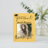 Carte Postale Remerciement de photo de remise de diplôme Script (Debout devant)
