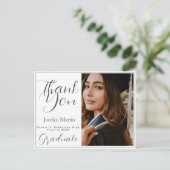Carte Postale Remerciement de photo de script simple pour diplôm (Debout devant)