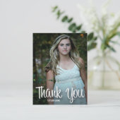Carte Postale Remerciement de Photo de Style Écriture Blanche Te (Debout devant)