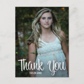 Carte Postale Remerciement de Photo de Style Écriture Blanche Te (Devant)