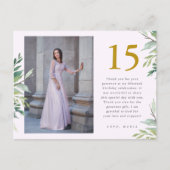 Carte Postale Remerciement de Quinceanera Photo de Verdure Deux (Devant)