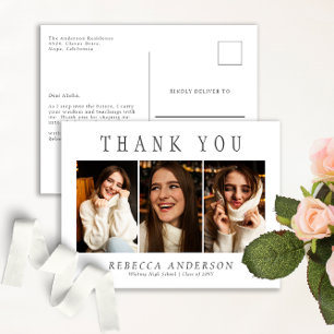 Carte Postale Remerciement de remise de diplôme minimaliste pers