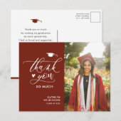 Carte Postale Remerciement de remise de diplôme photo minimalist (Devant / Derrière)