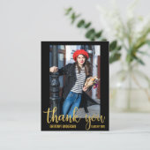 Carte Postale Remerciement de remise de diplômes moderne or (dos (Debout devant)