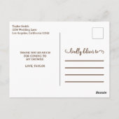 Carte Postale Remerciement de typographie d'or moderne (Dos)