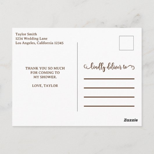 Carte Postale Remerciement de typographie dorée moderne  (Dos)