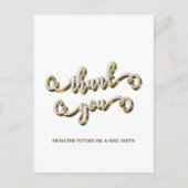 Carte Postale Remerciement de typographie dorée moderne  (Devant)