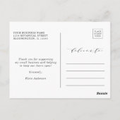 Carte Postale Remerciement d'entreprise botanique or et vert (Dos)