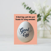 Carte Postale Remerciement drôle de bonne poule – Mot de remerci (Debout devant)