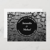 Carte Postale Remerciement élégant pour invité de mariage en arg (Devant / Derrière)