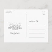 Carte Postale Remerciement élégant pour une baby shower (Dos)