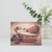 Carte Postale Remerciement élégant pour une baby shower (Debout devant)