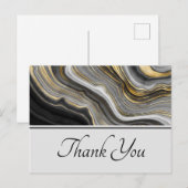 Carte Postale Remerciement en pierre gemme de géode d'agate gris (Devant / Derrière)
