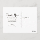 Carte Postale Remerciement étoilé avec texture de bois rustique (Dos)